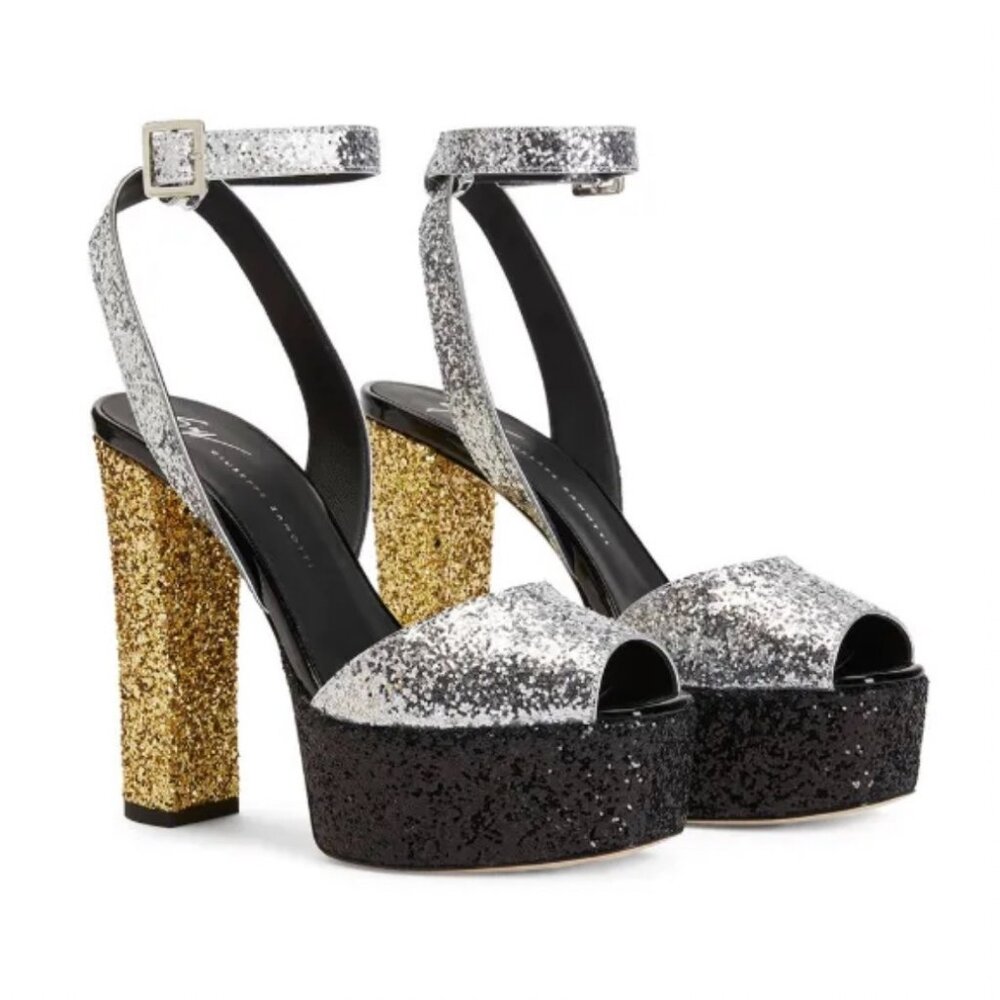 NWOB Giuseppe Zanotti Betty Glitter Embellished Platform Heels